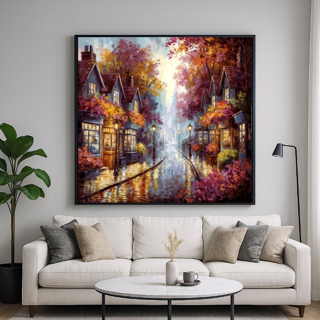 Serene Autumn Street - Painterly Town Art Poster (Skapare uppladdad)