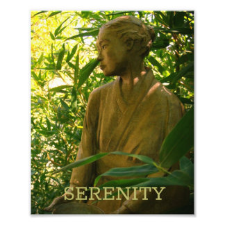 Serene Bamboo Garden Statue Fototryck