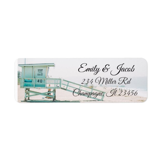 Serene Beach Life-Returetiketter Returadress Etikett (Framsidan)