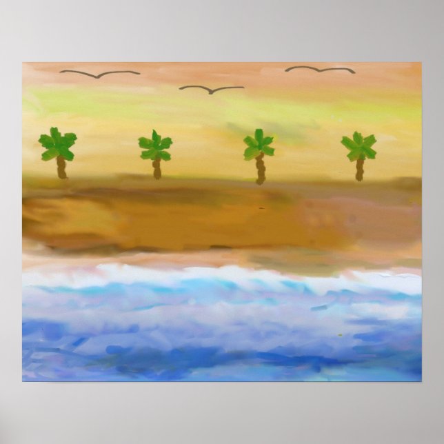 Serene Beach Scene Poster (Framsidan)