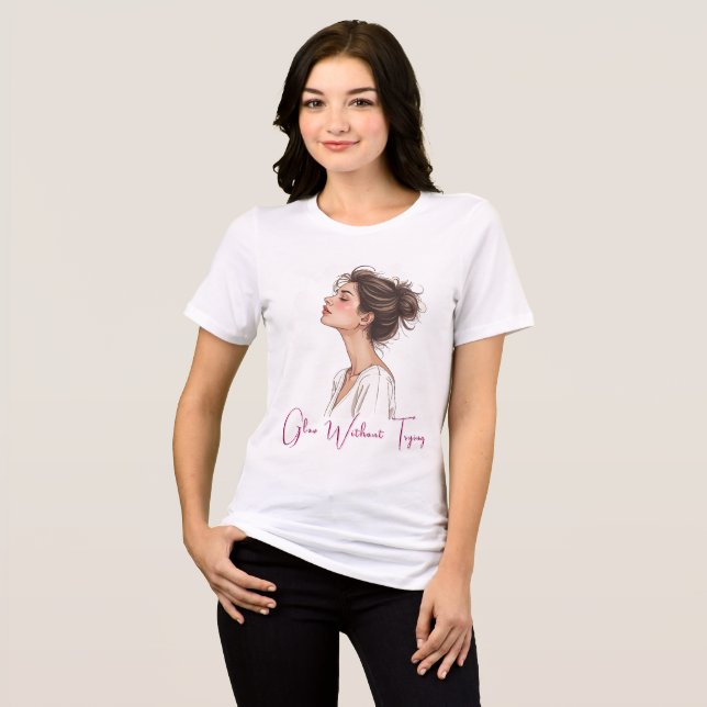 Serene Beauty Minimalist Art T Shirt (Framsida Full)