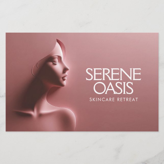 Serene Beauty Skincare, Massage, Spa Rosa Flygblad (Framsidan)