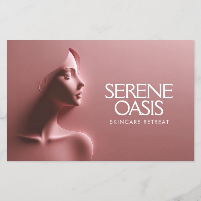 Serene Beauty Skincare, Massage, Spa Rosa Flygblad (Framsidan)