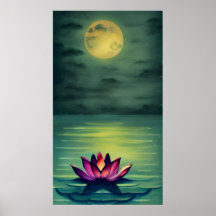 Serene Bevackra Lotus Flower och en hel måne