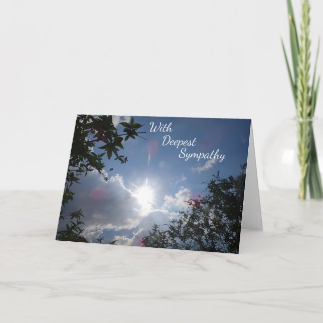 Serene Blå himmel med Sol Sympathy Greeting Card Kort (Framsida)