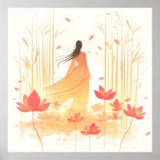 Serene Blommar Lotus Garden Poster