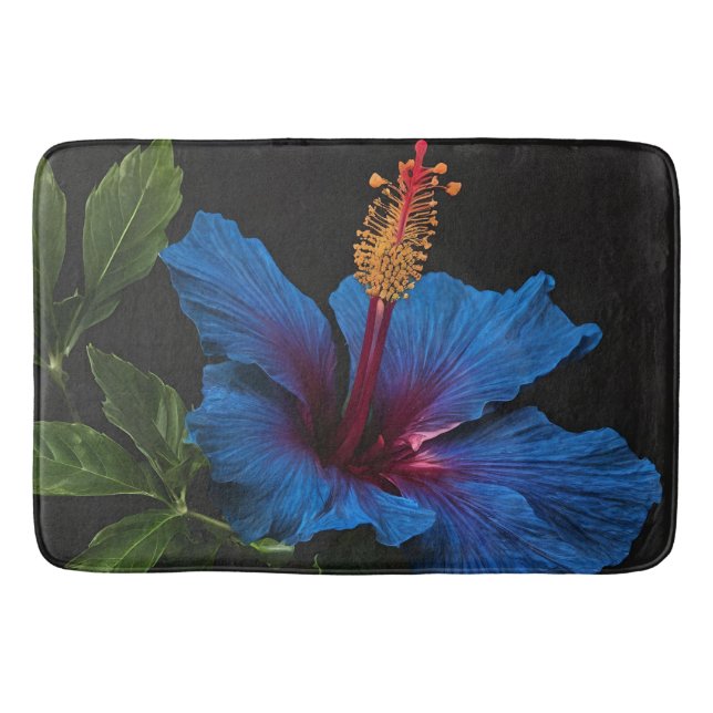 "Serene Bloom: Beauty of Blue Hibiscus Flowers Badrumsmatta (Framsidan)