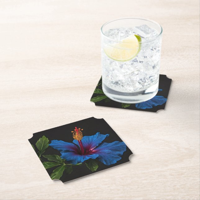 "Serene Bloom: Beauty of Blue Hibiscus Flowers Underlägg Papper (Insitu)