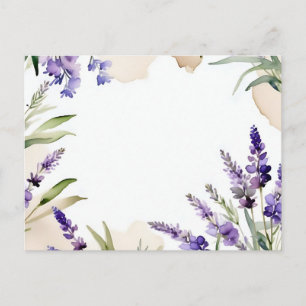 Serene Blooms Watercolor Lavender Vykort
