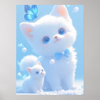 Serene Blue: A Kattunge Poster