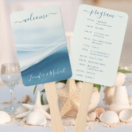 Serene Blue Abstract Wedding Program