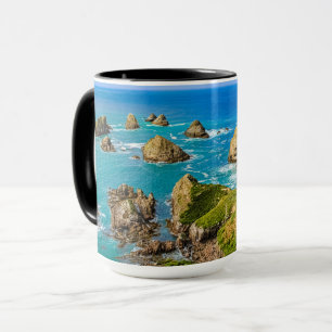 Serene Blue Coastal Nugget Point Landcape Photo Mugg