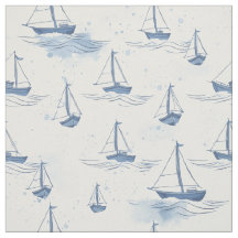 Serene Blue Sailing Boats on Sea Mönster