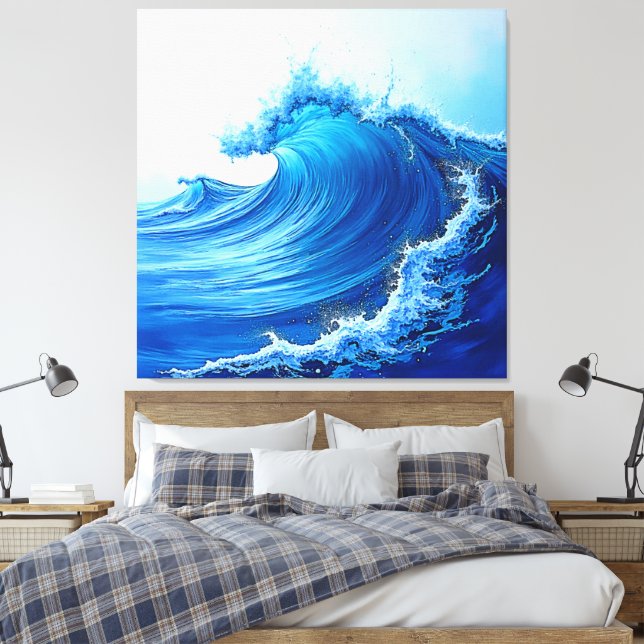 Serene Blue Wave Stänk Canvastryck (Insitu (sovrum))