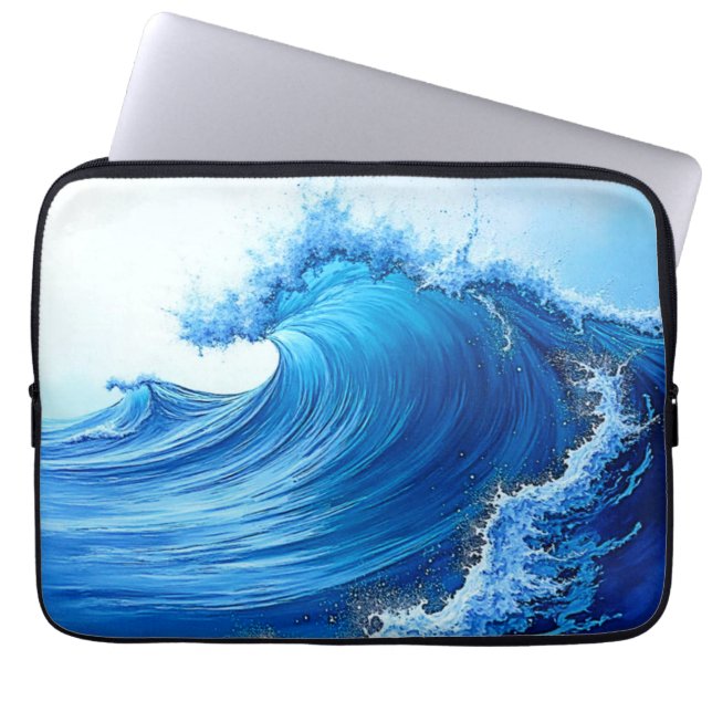 Serene Blue Wave Stänk Laptop Fodral (Framsidan)