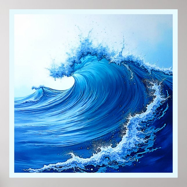 Serene Blue Wave Stänk Poster (Framsidan)