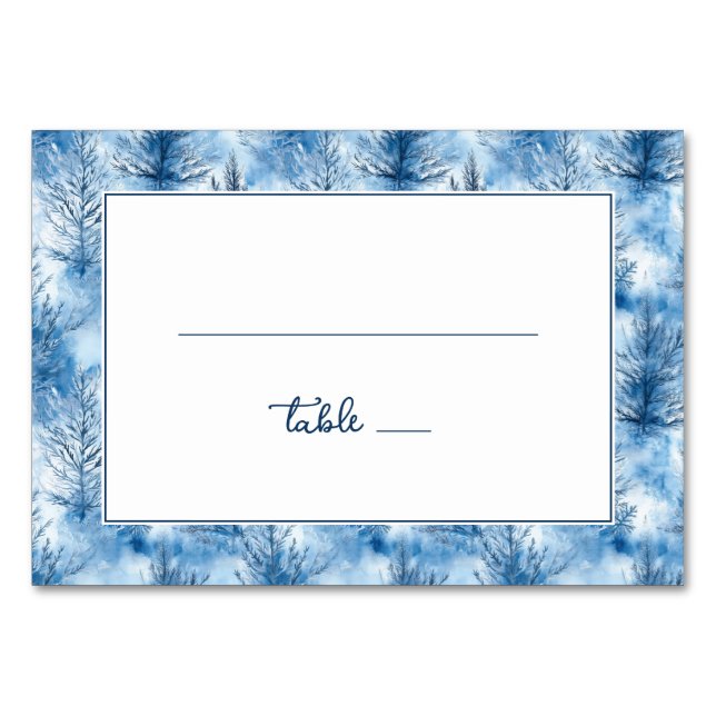 Serene Blue Winter Trees Bordsnummer (Framsidan)