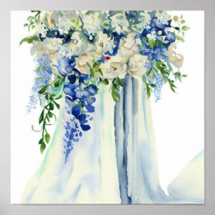 Serene Blues, Möhippa Cascading Bouquet 1 Poster
