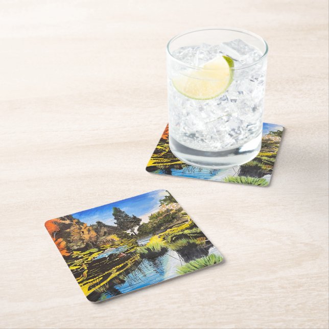 Serene Brook, av Gary Poling Underlägg Papper Kvadrat (Insitu)