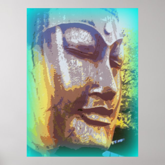 serene Buddha ansikte Poster (Framsidan)