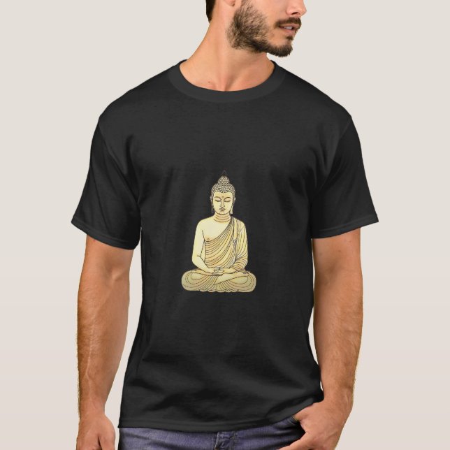 Serene Buddha i Meditation Pose T Shirt (Framsida)
