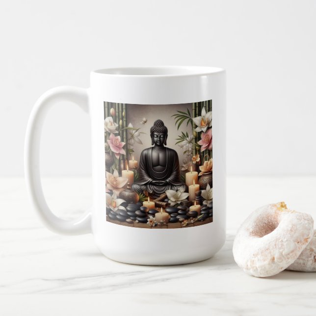 Serene Buddha i Prayer Mugg (Med munk)