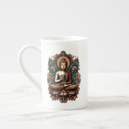 Serene Buddha, kaffe- och zenskulpturstat Benporslin Mugg