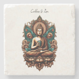 Serene Buddha, kaffe- och zenskulpturstat Stenunderlägg