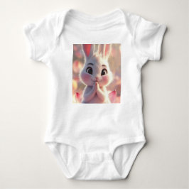 Serene Bunny på Lotus - Baby Bodykostym T Shirt