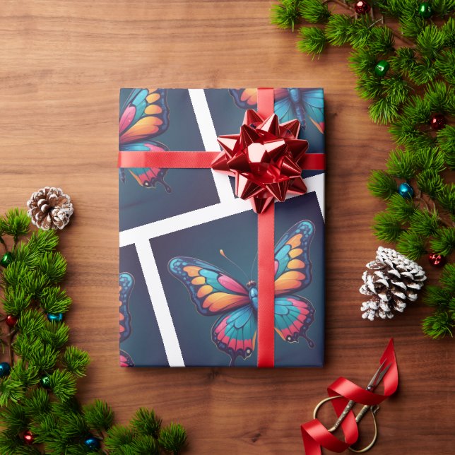 Serene Butterfly Wrapping Papper Presentpapper (Julgåva)