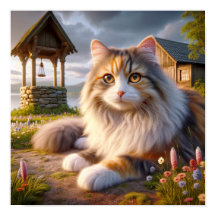 Serene Calico Cat i ett övergångsställe