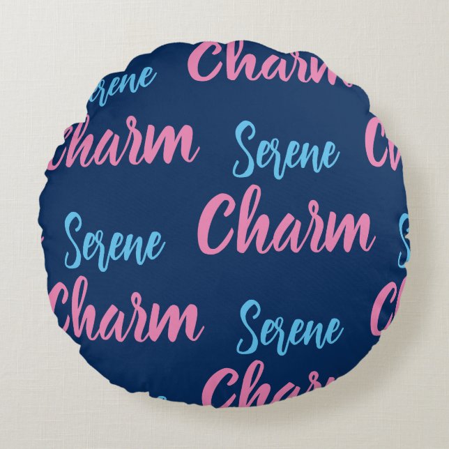 Serene charm Round Pillow Rund Kudde (Framsidan)