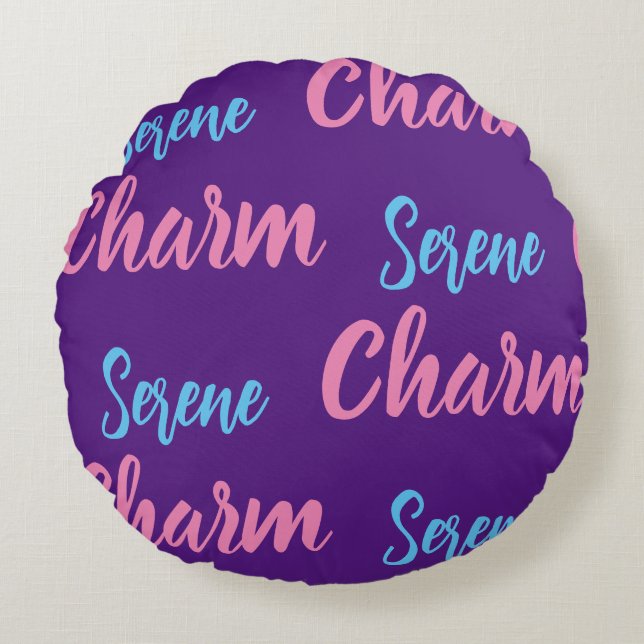 Serene Charm Round Pillow Rund Kudde (Framsidan)