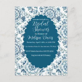 Serene Chinoiserie Bridal Shower Invitation Vykort
