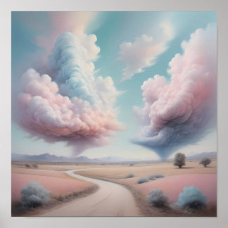 Serene Cloudscape - Dreamy Ligcape Art Poster