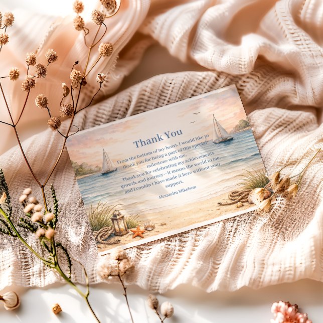 Serene Coastal Sail Birthday Tack Kort (Skapare uppladdad)