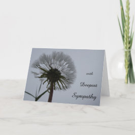 Serene Dandelion Sympathy Greeting Card Tack Kort