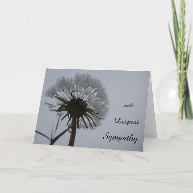 Serene Dandelion Sympathy Greeting Card Tack Kort (Framsida)