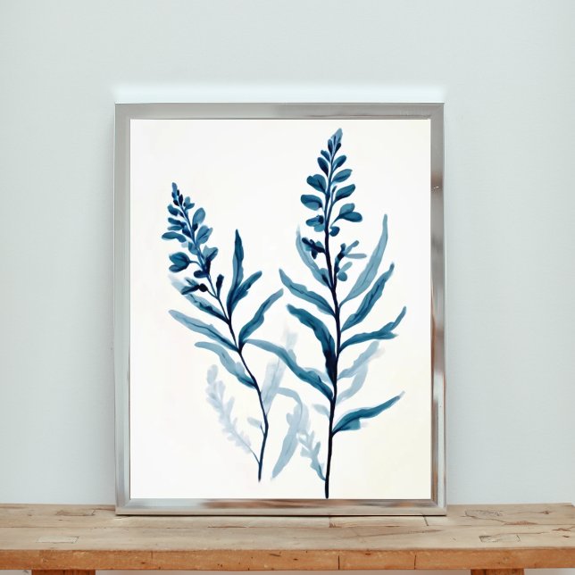 Serene Elegance: Två Blåa blommor Fototryck (Skapare uppladdad)