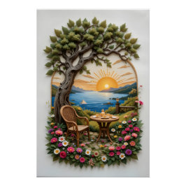Serene Embroized Sanctuary Perfect Poster