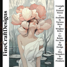 Serene Etheral Woman Coral, Cream CB9 Decoupage