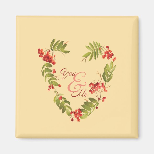 Serene evergreen design för hösten älskare magnet (Framsidan)