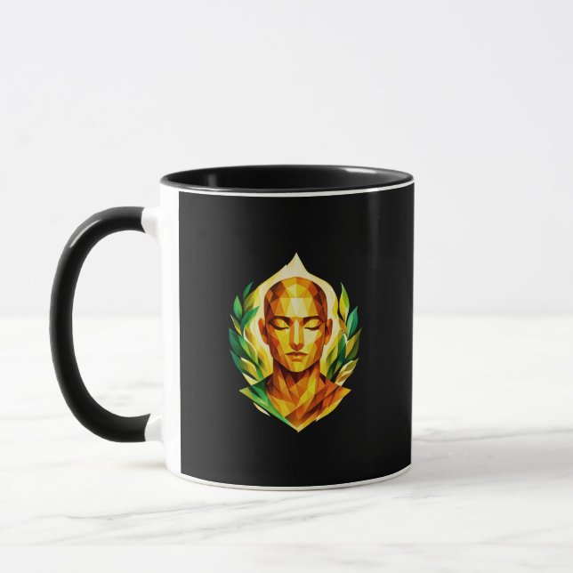 Serene Faceted Portrait Coffee | Modern Spiritual  Mugg (Vänster)