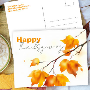 Serene Fall Maple Löv Happy thanksgiving Vykort