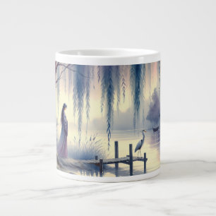 Serene Fantasy Sjö med Willow och Heron Jumbo Mugg