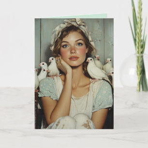 Serene Farm Maiden White Doves - Fredssymbol Inbjudan