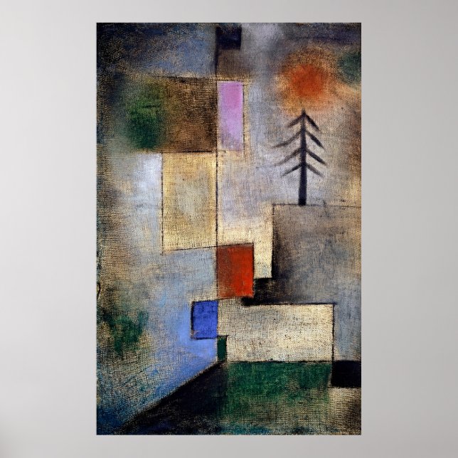Serene Fir Träd av Paul Klee - Abstrakt Art Poster (Framsidan)
