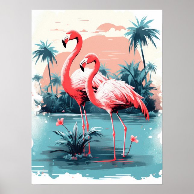 Serene Flamingo Paradise Poster (Framsidan)