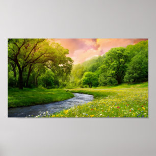 Serene Forest Landcape Poster