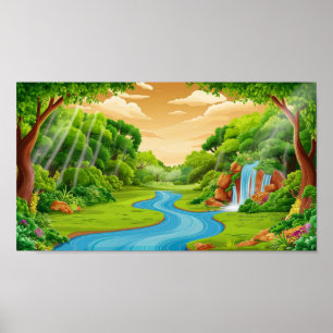 Serene Forest Landcape Poster